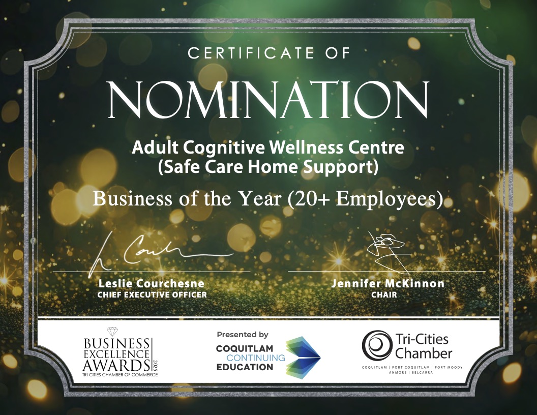 Adult Cognitive Wellness Centre TCCC - Awards Gala 2025 - Nominee